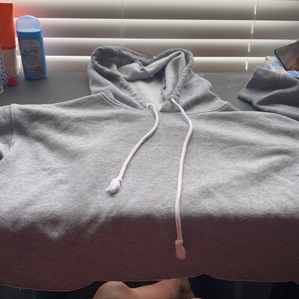 Gray cropped hoodie